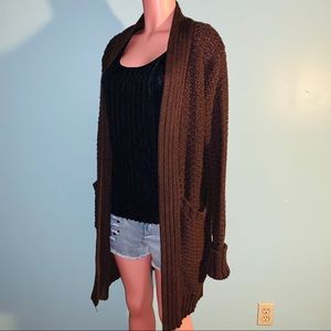 Moda International Heavy Long Cardigan Sweater LG